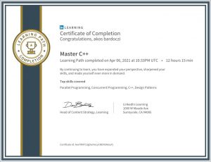 C++ learning path offered by LinkedIN